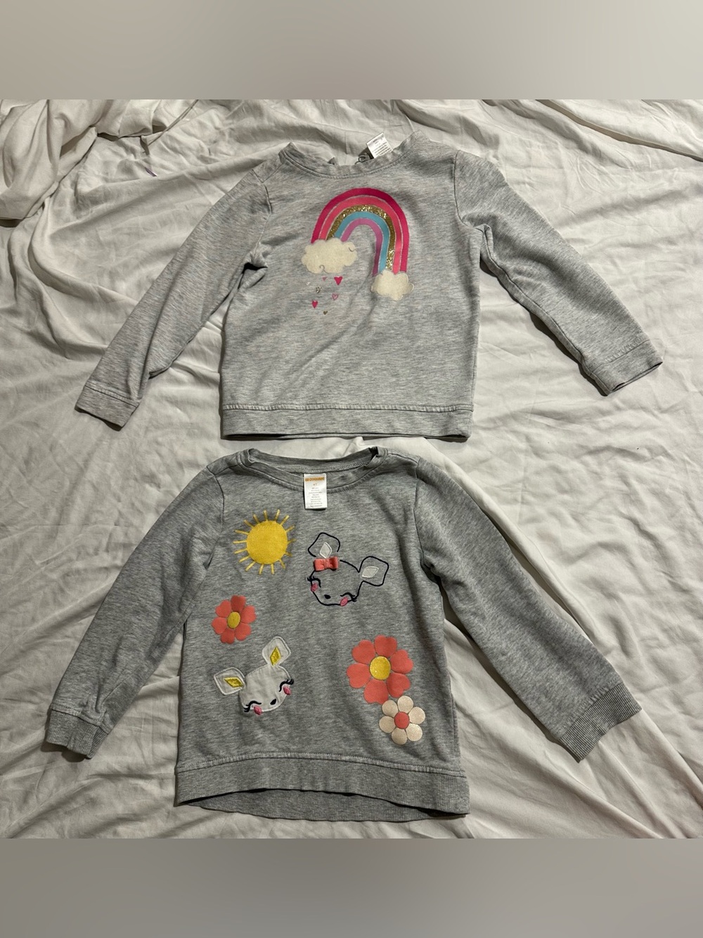 Gymboree Girls 4T Gray Long Sleeve Tops – 2 Piece Bundle
